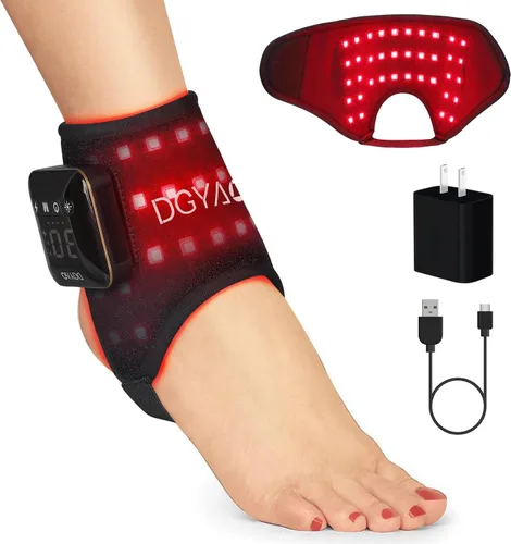 Vista 10 de DGXINJUN Terapia de luz roja para terapia de luz infrarroja para pies Zapatilla pies pies empeine LED dispositivo corporal portátil con modo de pulso