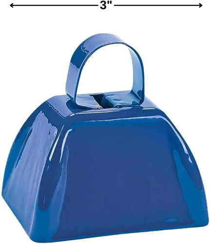 Vista 2 de Fun Express Cencerros azules de color liso, esenciales para eventos deportivos, eventos escolares, reuniones y fiestas, perfectos para celebraciones