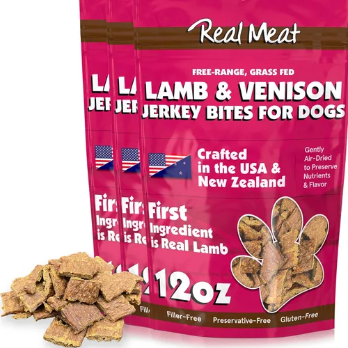 Vista 28 de Golosinas de carne real para perros - Bolsa de 12oz de tiras de carne de res aire-secas para perros de tamaño bocado - Golosinas de carne