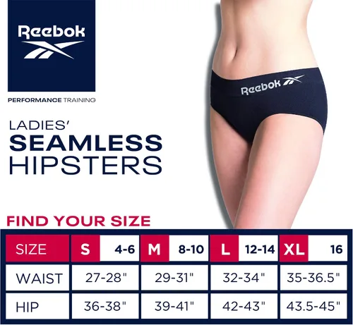 Vista 7 de Reebok Ropa interior para mujer - Calzoncillos hipster sin costuras (paquete de 3)