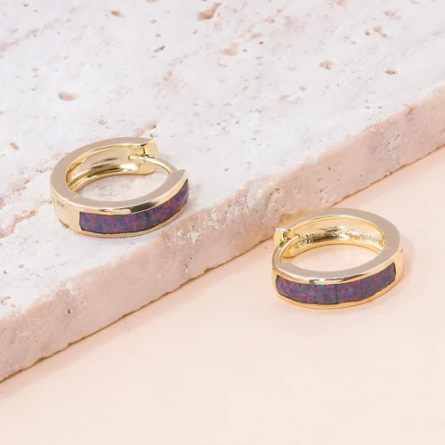 Vista 137 de CiNily Aretes Huggie de ópalo con bisagras, chapados en oro, hipoalergénicos, pequeños aretes de aro para mujeres, adolescentes, niñas, hombres
