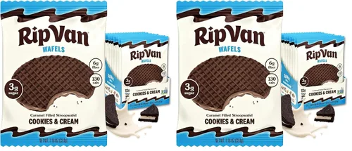 Vista 9 de Rip Van Wafels Stroopwafels de brownie de chocolate – Snacks saludables – Bocadillos sin OGM – Apto para dieta cetogénica – Snacks de oficina – Bajo