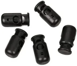 Vista 2 de YKK - Tapones de plástico con cierre de resorte de plástico (elige tu cantidad) (negro, 12 piezas)