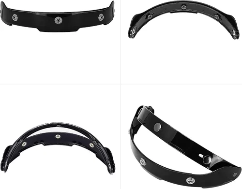 Vista 2 de GDM Casco de moto Bubble Shield 3-Snap Button Flip Up Down Universal (Ámbar degradado)