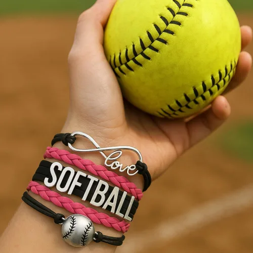 Vista 3 de Pulsera de infinito Joyería ajustable de sóftbol para jugadores, equipos y entrenadores regalos