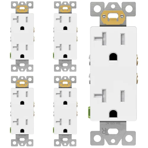 Vista 9 de TG Salida decorativa de 20 A, receptáculo eléctrico estándar resistente a Blanco
