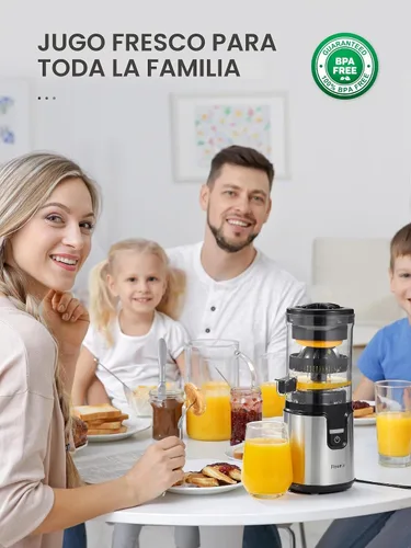 Vista 7 de Exprimidor eléctrico de cítricos, exprimidor de limón Reemix con cuerpo de acero inoxidable cepillado, operación totalmente automática con un solo