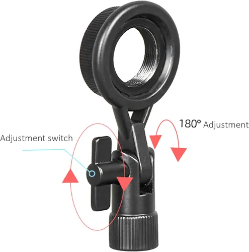 Vista 3 de Germerse Soporte para Micrófono, Adaptador de Soporte para Micrófono Portátil Anti Vibración, Plástico Negro, Rosca de 22mm/0.9in para Micrófonos