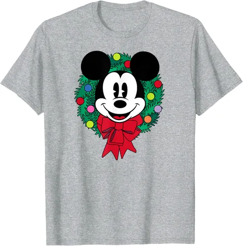 Vista 5 de Amazon Essentials Camiseta navideña festiva de Mickey Mouse para hombre, color azul, talla S Blanco