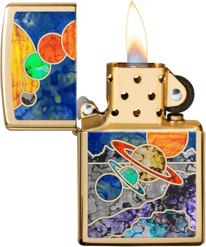 Vista 3 de Encendedores Zippo espaciales Fusión de latón pulido