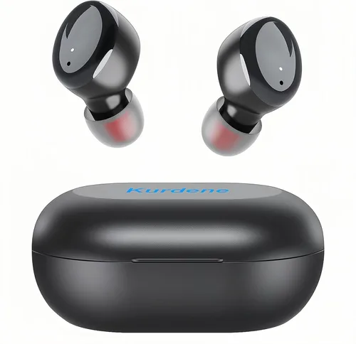 Vista 9 de kurdene Auriculares inalámbricos Bluetooth 5.3 de peso ligero en el oído Negro