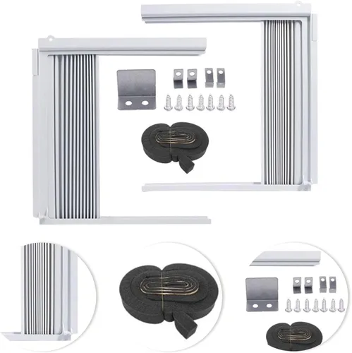 Vista 6 de Paneles laterales de CA para ventana, panel aislado de relleno de acordeón de CA, relleno ajustable de PVC resistente al viento para verano e