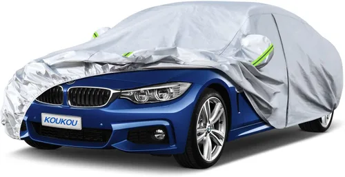 Vista 31 de KouKou Funda impermeable para automóvil para todo tipo de clima, 7 capas para automóviles con cremallera, ajuste universal para sedán, Honda Civic