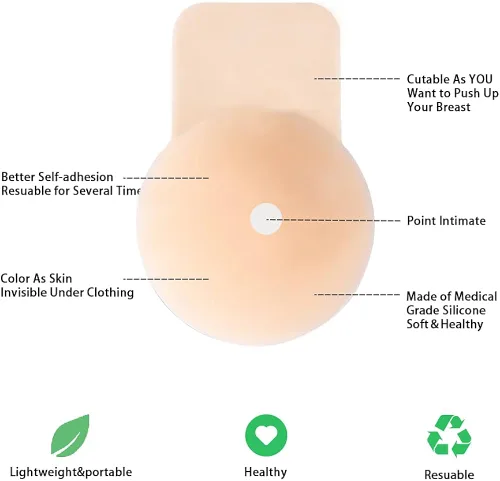 Vista 4 de Sujetador adhesivo de silicona reutilizable sin tirantes sujetador adhesivo para pechos grandes sujetador adhesivo para mujeres para empujar hacia
