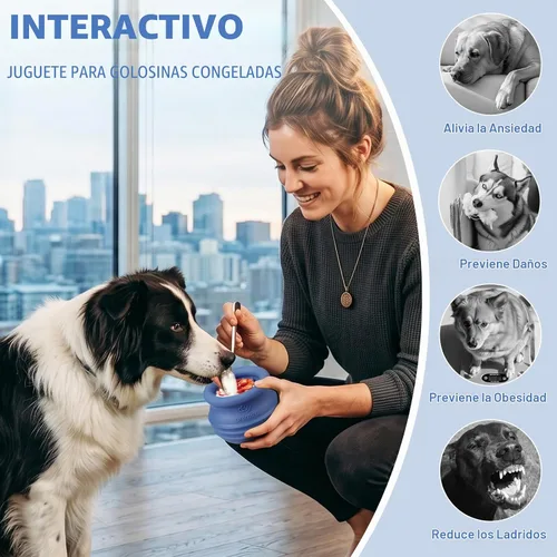 Vista 4 de Juguete dispensador de golosinas para perros, rompecabezas interactivo de larga duración para perros, juguete de enriquecimiento rellenable