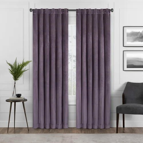 Vista 8 de Eclipse Absolute Zero Harper - Cortinas opacas de terciopelo con aislamiento térmico y bolsillo para cortinero para dormitorio, panel individual, 50
