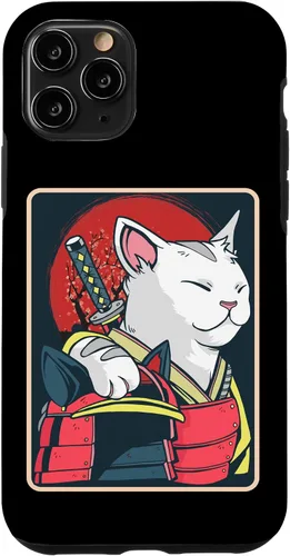 Vista 27 de Arte de gato japonés para iPhone 16 - Espada Katana - Anime Ninja Cat - Funda Catzilla