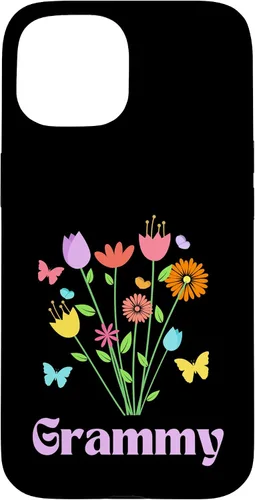 Vista 6 de iPhone 12/12 Pro Grammy Grandma Spring Flowers Pretty Tulips Butterfly Pink Case