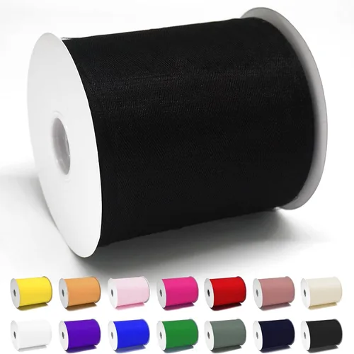 Vista 44 de Rollos de tela de tul verde ácido de 6 pulgadas por 100 yardas (300 pies) Cinta de tul para tutú, falda, envoltorio de regalo, decoración de boda