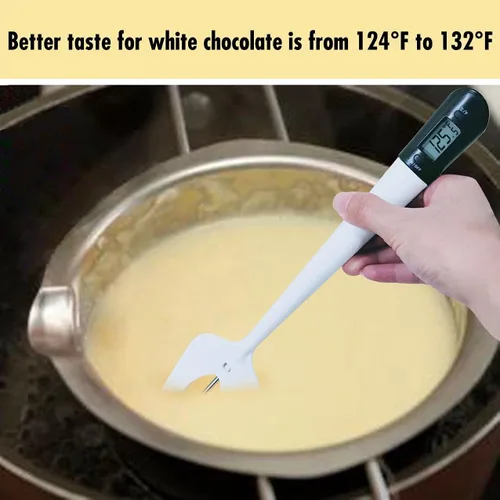 Vista 6 de Efeng Espátula de termómetro de caramelo, termómetro digital de cocina con clip para olla, espátula de silicona con termómetro para carne, lectura