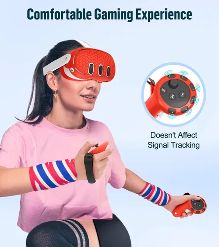 Vista 7 de Silicone Cover Set Compatible with OculusMeta Quest 3, VR Accessories Protective Cover Includes Controller Grips, Front Shell Headset Cover and Face