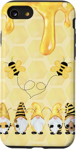 Vista 18 de Carcasa divertida para iPhone 16 con diseño de gnomos de abejorros para Halloween