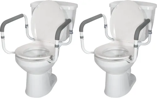 Vista 7 de Drive Medical - Barra de apoyo para inodoros, color blanco Bathroom Grab Bar Mounts Near the Toilet to Provide Sturdy, Reliable Support and