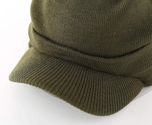 Vista 61 de Home Prefer - Gorro de invierno para hombre con visera, cálida y doble punto.