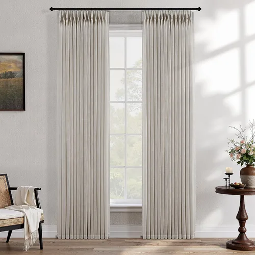 Vista 64 de Cortinas de lino plisadas Blanco crema