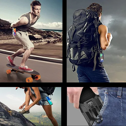 Vista 5 de Funda compatible con Samsung Galaxy Note 20 5G, con protector de pantalla de vidrio templado y clip para cinturón, cuerpo completo, resistente, a