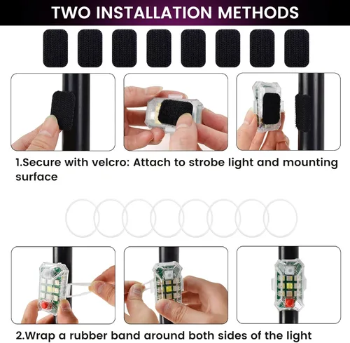 Vista 7 de 4 luces estroboscópicas LED inalámbricas mejoradas con control remoto, luces de advertencia de emergencia recargables por USB, luces LED