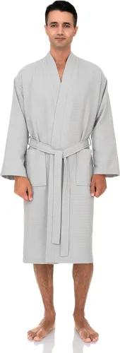 Vista 3 de TowelSelections Bata de baño tipo kimono suave para hombre, bata de baño tipo waffle