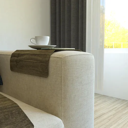 Vista 6 de Ultimate Premium Products Celine - Juego de 2 bandejas de madera para sofá, bandeja para reposabrazos para sofá, plegable, flexible, con 15.8 x 11