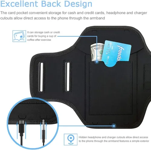 Vista 3 de Galaxy S7 Edge/S8/S8+ banda para el brazo, JEMACHE banda para el brazo para ejercicio, gimnasio, correr/trotar/ejercicio para Samsung Galaxy S8/S7