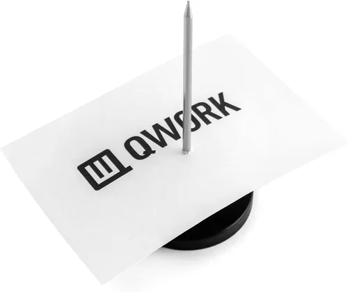 Vista 3 de QWORK Soporte para recibos de escritorio, paquete de 4 unidades de Spike Stick Recibos Check Bill Fork Restaurant Check Husillo, Soporte de papel