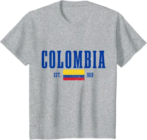 Vista 41 de Colombia Est. 1810 - Camiseta de Colombia Vintage, Negro, S