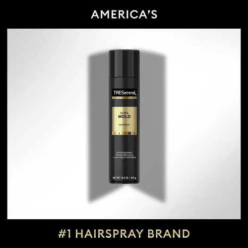 Vista 4 de TRESemmé Champú y acondicionador Rich Moisture para cabello seco formulado con vitamina E y biotina de 28 onzas y laca para el cabello Tresemme