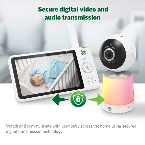 Vista 10 de LeapFrog Monitor de bebé LF1726FHD, pantalla de 1080p de 5.5 pies, alcance de hasta 2500 pies, zoom panorámico, luz nocturna, visión nocturna a