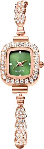 Vista 8 de OIDEA Reloj de pulsera con diamantes de imitación para mujer: reloj de pulsera de cuarzo analógico con diamantes de imitación de lujo, correa