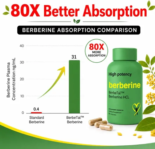Vista 8 de Advanced Bionetix Suplemento de berberina micronizada de biodisponibilidad avanzada de 1500 mg All Natural w/BerbeTal™ Support. 90 cápsulas totales