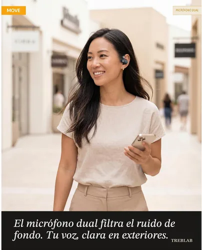 Vista 4 de TREBLAB X-Open - Auriculares inalámbricos True Open Ear de oído abierto, comodidad ligera, ajuste detrás de la oreja, sonido envolvente, micrófono