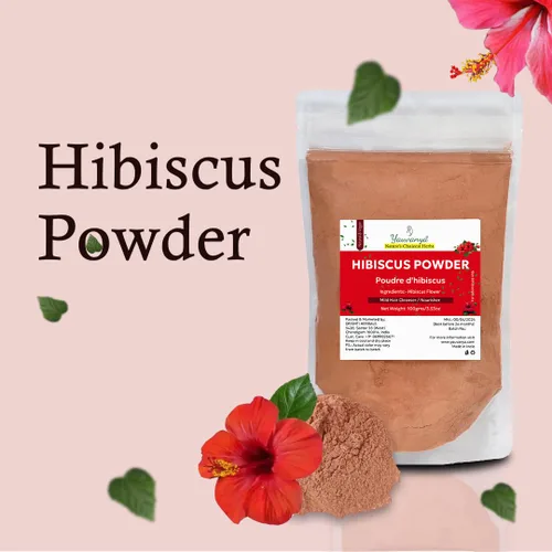Vista 2 de Hibisco Puro(Rosa-sinensis) Polvo para Cabello (Limpiador suave y nutritivo) y Piel - 100 Gms