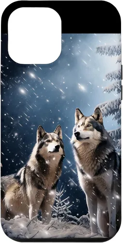 Vista 26 de Wolves Christmas Wolf Snowy Winter Forest Snowflakes Case para iPhone 16