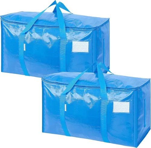 Vista 34 de TICONN Paquete de 2 bolsas de mudanza extra grandes resistentes con cremalleras y asas de transporte, bolsas de almacenamiento duraderas