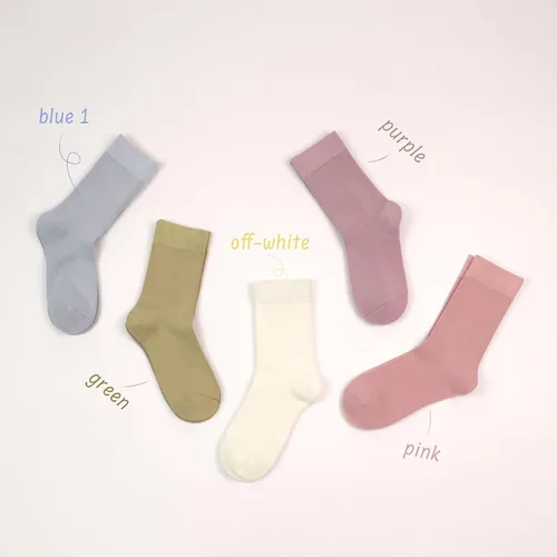 Vista 2 de SERISIMPLE Calcetines de bambú de viscosa para niños, calcetines escolares antiolor para niños y niñas, uniforme, ligeros, con costuras planas, 5