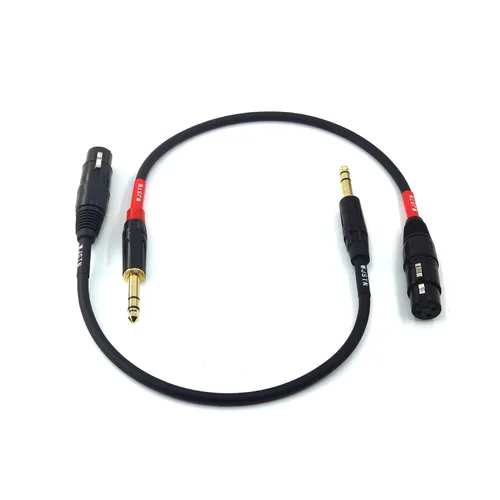 Vista 5 de Cable XLR a 1/4 TRS de 0.250 in de doble canal a 3 pines XLR hembra XLR a 1/4 estéreo equilibrado adaptador de micrófono de 1 pie