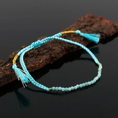 Vista 47 de Thecraftman - Pulsera trenzada de cuentas naturales, cristales energéticos, regalo para ella, pulsera de protección de hilo trenzado de mano
