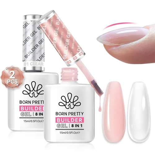 Vista 29 de Born Pretty Juego de Base y Capa Superior de 2 Piezas, Capa Superior de Alto Brillo, Gel Base para Uñas de Larga Duración con Acabado Brillante