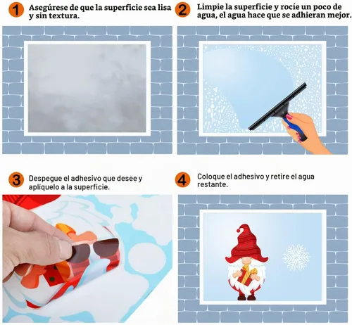 Vista 4 de Adhesivos Navideños para Ventanas 245 Piezas Calcomanías Navideñas Reutilizables de Doble Cara Impresas Autoadhesivas Decoraciones para Ventanas