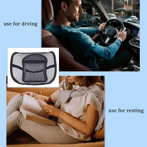 Vista 3 de Ochine Soporte lumbar con malla transpirable, soporte lumbar de malla para la espalda, almohada de apoyo lumbar, cojín de asiento de respaldo